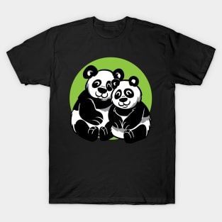 Cute Panda Pair T-Shirt